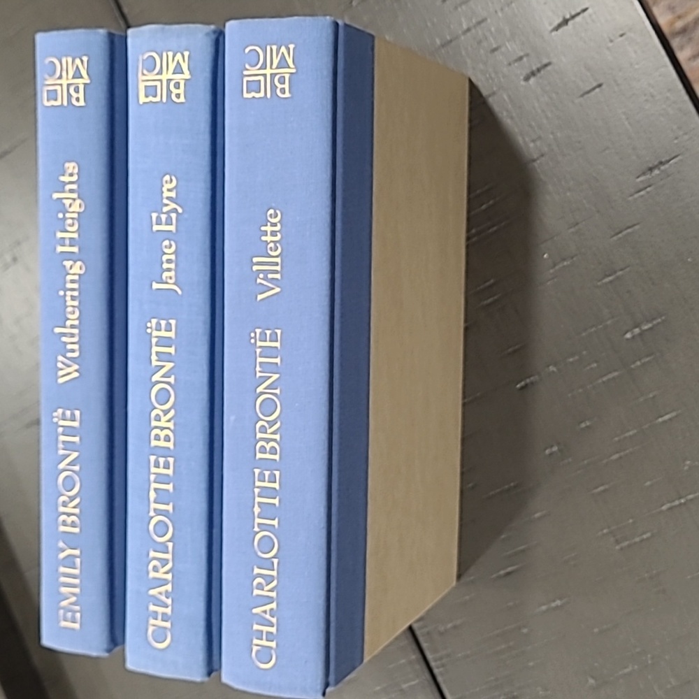 Hardcover 3 Vintage Bronte Sister Books Jane Eyre, Wuthering Heights, & Villette - Picture 3 of 13